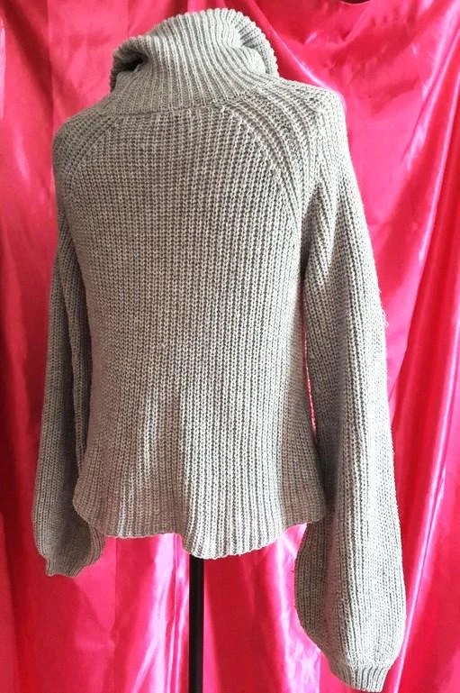 Suéter de malha de gola alta cinza feminino 36 - P – photo 2